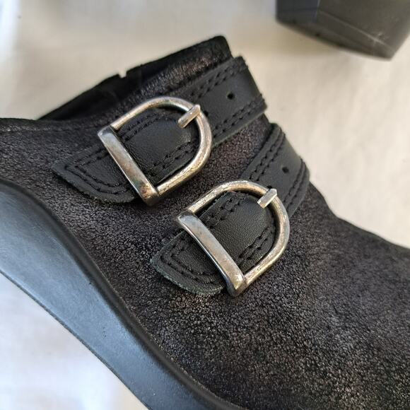 ROMIKA Mokassetta Black Comfort Mule Clog Buckle Detail Size 8 - 8.5 - Picture 7 of 9